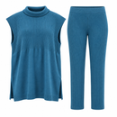 Women’s Teal Blue Sleeveless Knit Tunic & Trouser Set 71743 - 2XL
