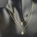 Twin 2 Rows Yellow Gold Diamond Necklace DN2121 - TUZZUT Qatar Online Shopping