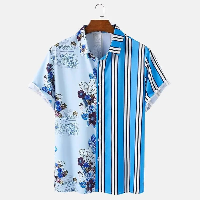 Hawaiian Vintage Luxury Man Shirt Harajuku Print Flower Short Sleeve Shirt Summer Men's Holiday Beach Lapel Dress Body Clothing 3XL S2349365 - Tuzzut.com Qatar Online Shopping
