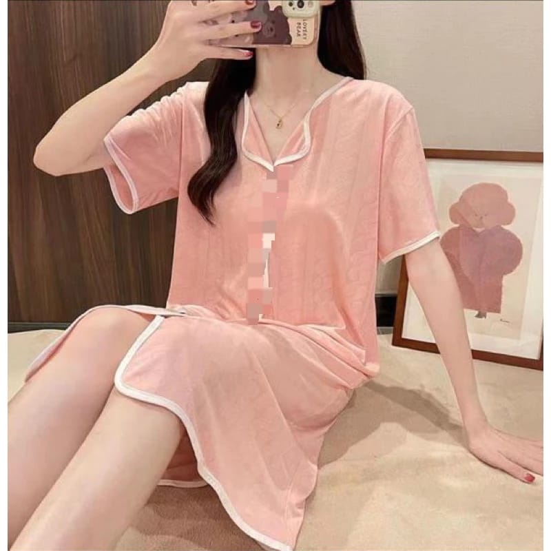 Women's Short Sleeves Ice Silk Loose-fit Dress   1586773 - TUZZUT Qatar Online Shopping