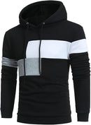 Men's Novelty Color Block Comfortable Pullover Sport Coat Drawstring Hoodie Sport HoodedTracksuit 137375 - TUZZUT Qatar Online Shopping