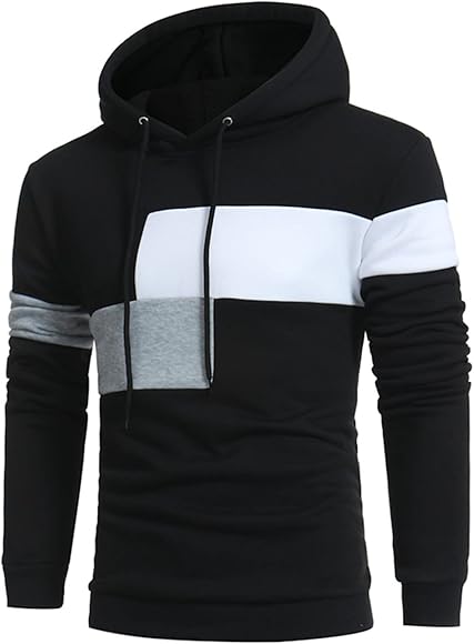 Men's Novelty Color Block Comfortable Pullover Sport Coat Drawstring Hoodie Sport HoodedTracksuit 137375 Men's Novelty Color Block Comfortable Pullover Sport Coat Drawstring Hoodie Sport HoodedTracksuit 137375