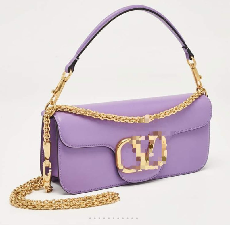 Luxury Purple Leather Loco Flap Shoulder Bag V2121 - TUZZUT Qatar Online Shopping