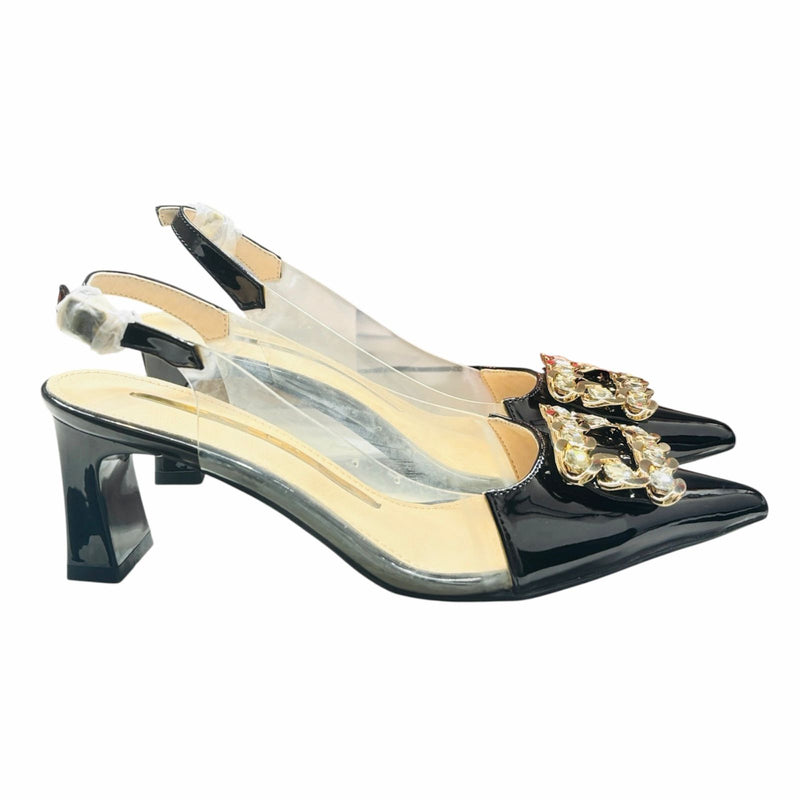 Women's Spring Summer Outdoor Transparent High Heels With Rivets 808826 - TUZZUT Qatar Online Shopping