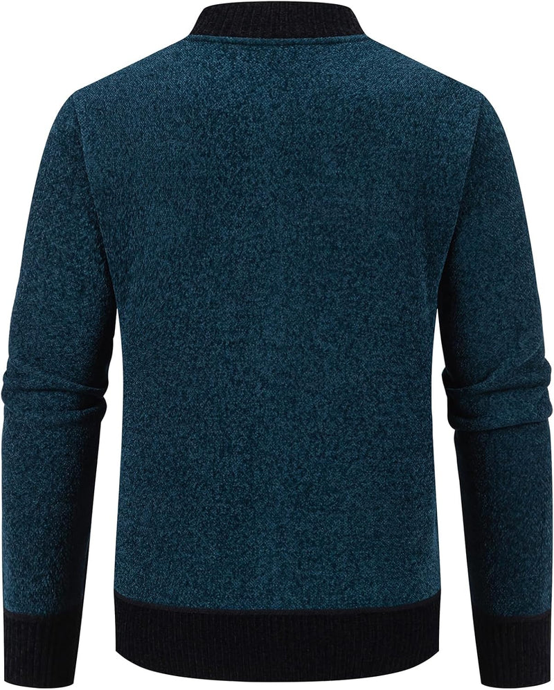 Mens Casual Full Zip Cardigan Sweaters Cable Knit Jacket Sweater           139600 - TUZZUT Qatar Online Shopping