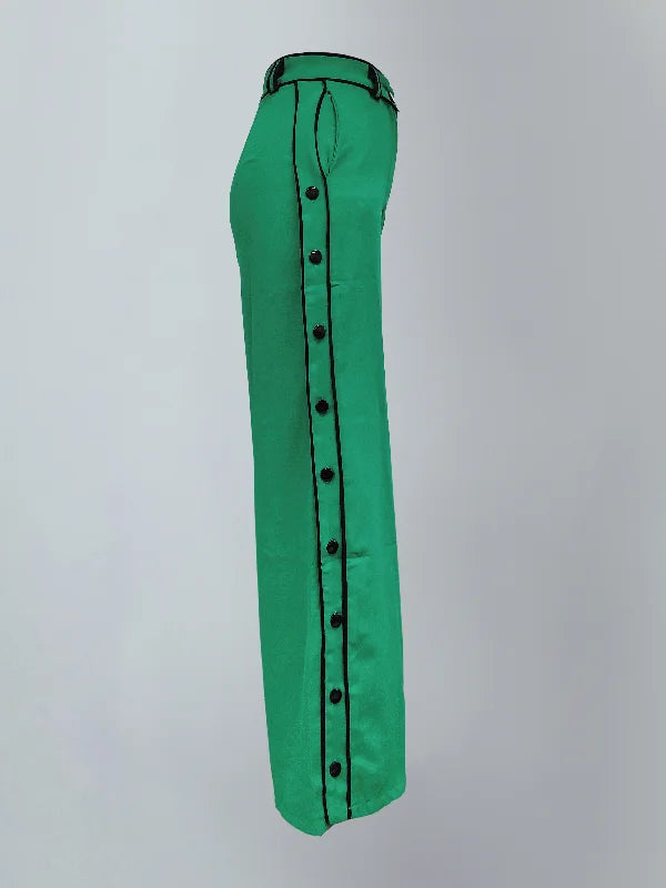Stylish Wide Leg H-Line Solid Color Pants 110455
