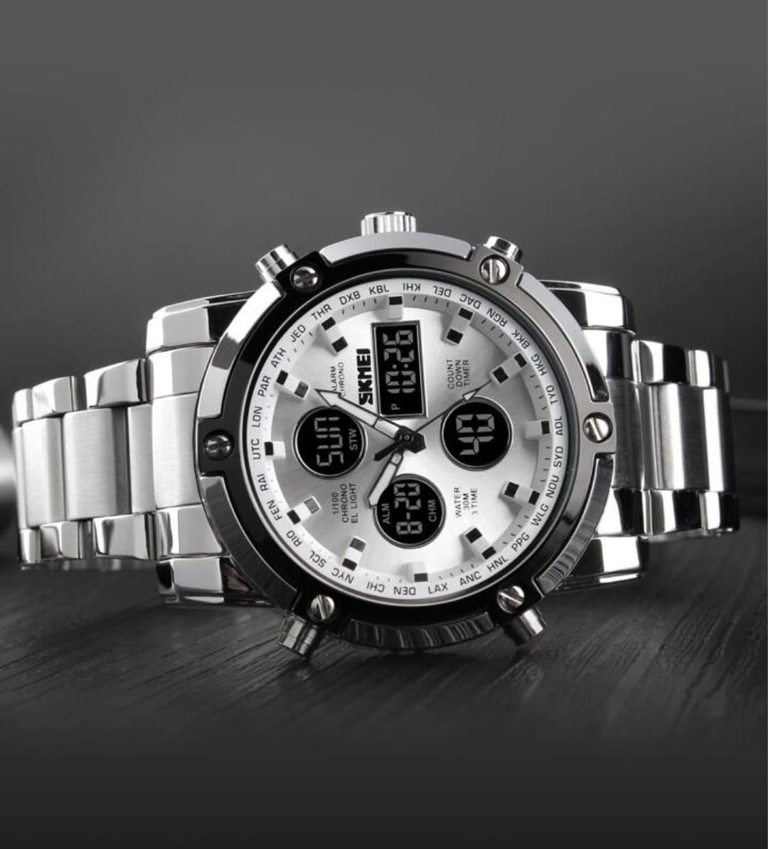 Digital Analog Steel Watch W7529 Digital Analog Steel Watch W7529