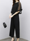 2 Pcs Women's Solid Color Pants Set 439387 - TUZZUT Qatar Online Shopping