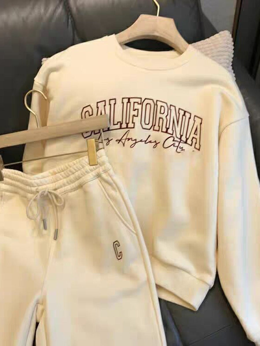 2 Pcs Women's Long Sleeve Letter/Number Pants Set 494920 2 Pcs Women's Long Sleeve Letter/Number Pants Set 494920