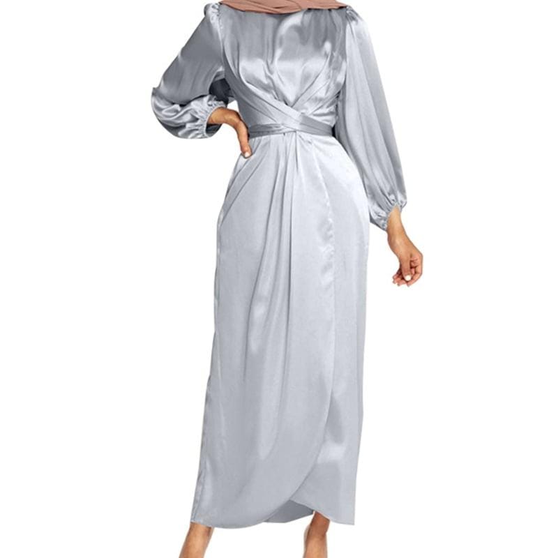 Women Long Satin Dress B-53112 Women Long Satin Dress B-53112