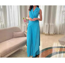 Women's Fashion Wide Leg Jumpsuit Pants New Collar Multi-Pleated Solid Color Female Outwear Summer   S73098 - TUZZUT Qatar Online Shopping