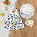 Children's Butterfly Pattern+Hat Sweet Princess Two-piece Dress   1542140 - TUZZUT Qatar Online Shopping
