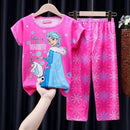 Children Pajamas Set Short Sleeve T Shirt Pant 2 Pcs Suit   1589527 - TUZZUT Qatar Online Shopping