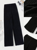 Relaxiva Plus Size Women's Solid Color Simple Sweater Pants   S4989038 - TUZZUT Qatar Online Shopping