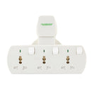 Terminator 3-Way Universal T Socket Adaptor With Individual Switch & Indicator - TMA 93 - TUZZUT Qatar Online Shopping