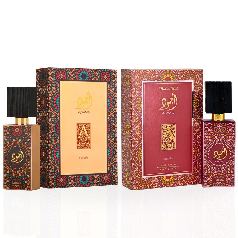 Ajwad & Ajwad Pink to Pink EDP Sprays 60ML by Lattafa | Perfumes for All Seasons: Timeless, Versatile Elegance. (AMAZING BUNDLE)