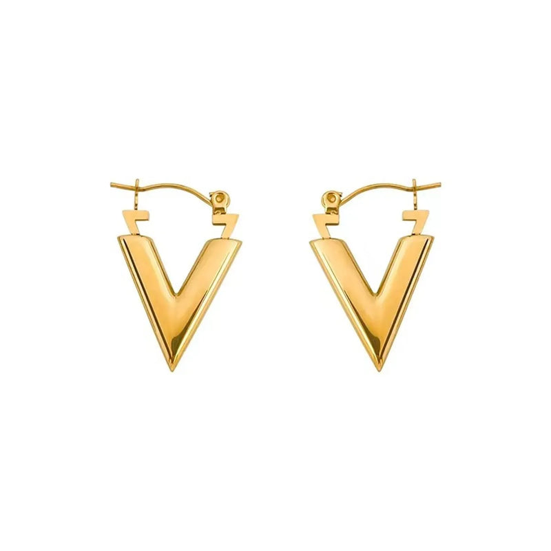 V Shape Plating Earrings S4931682