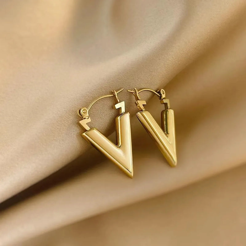 V Shape Plating Earrings S4931682