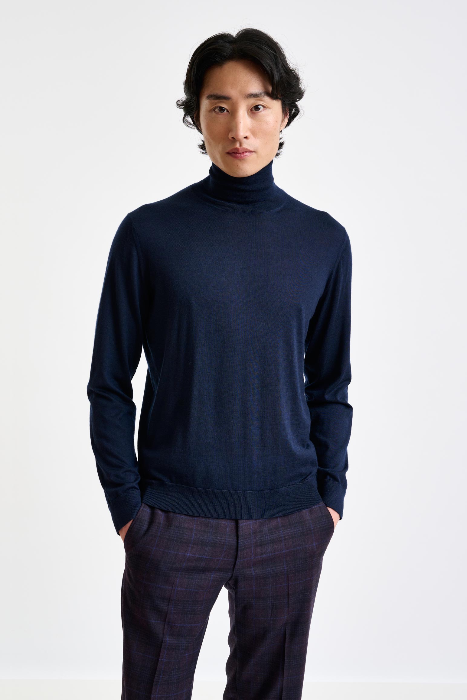 Men's High Collar Knitted Sweater B-309802