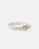 Love Birds Thin Leather White Silver Belt PNK001 - TUZZUT Qatar Online Shopping