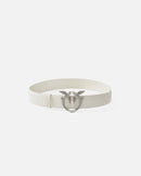 Love Birds Thin Leather White Silver Belt PNK001 - TUZZUT Qatar Online Shopping