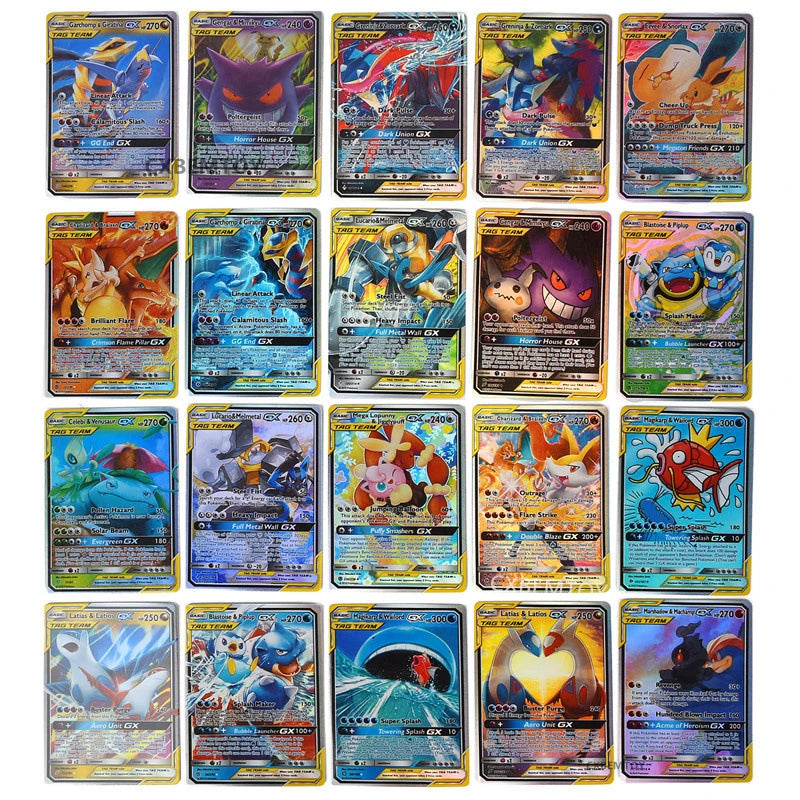 100pcs Pokemon English Cards Box Charizard Pikachu Gengar GX TAG Colle 100pcs Pokemon English Cards Box Charizard Pikachu Gengar GX TAG Colle