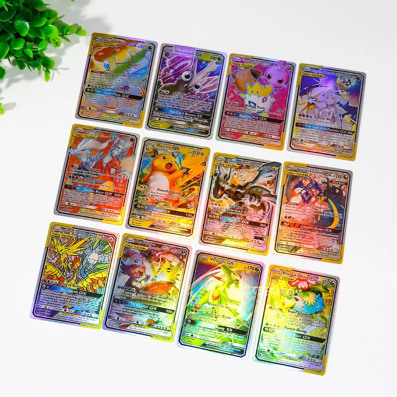 100pcs Pokemon English Cards Box Charizard Pikachu Gengar GX TAG Colle 100pcs Pokemon English Cards Box Charizard Pikachu Gengar GX TAG Colle