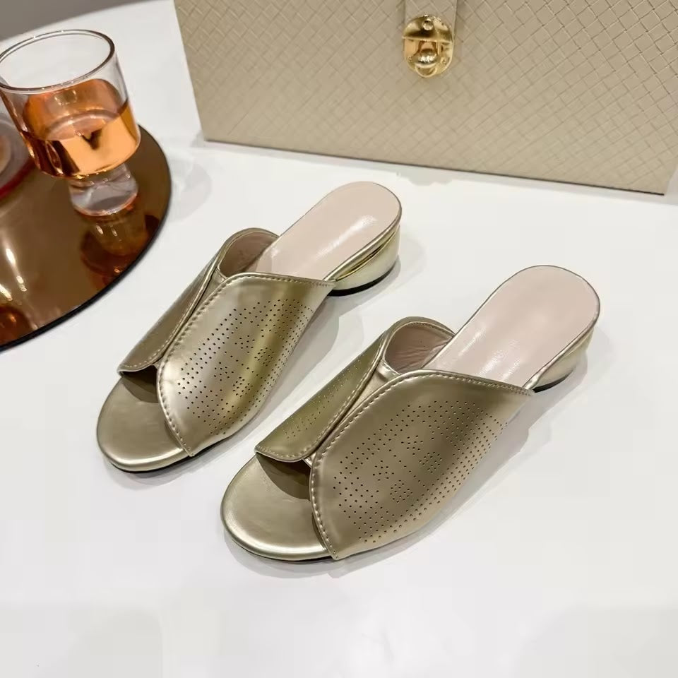 Gold Soft Leather Heeled Sandals 47605 Gold Soft Leather Heeled Sandals 47605