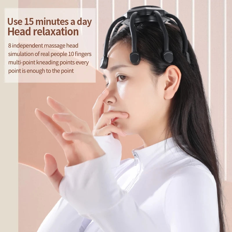 Electric Head Massager Vibration Head Scratcher Octopus Scalp Massage with 3 Modes for Stress Relax Migraine Relief Deep Sleep - LM080 Electric Head Massager Vibration Head Scratcher Octopus Scalp Massage with 3 Modes for Stress Relax Migraine Relief Deep Sleep - LM080