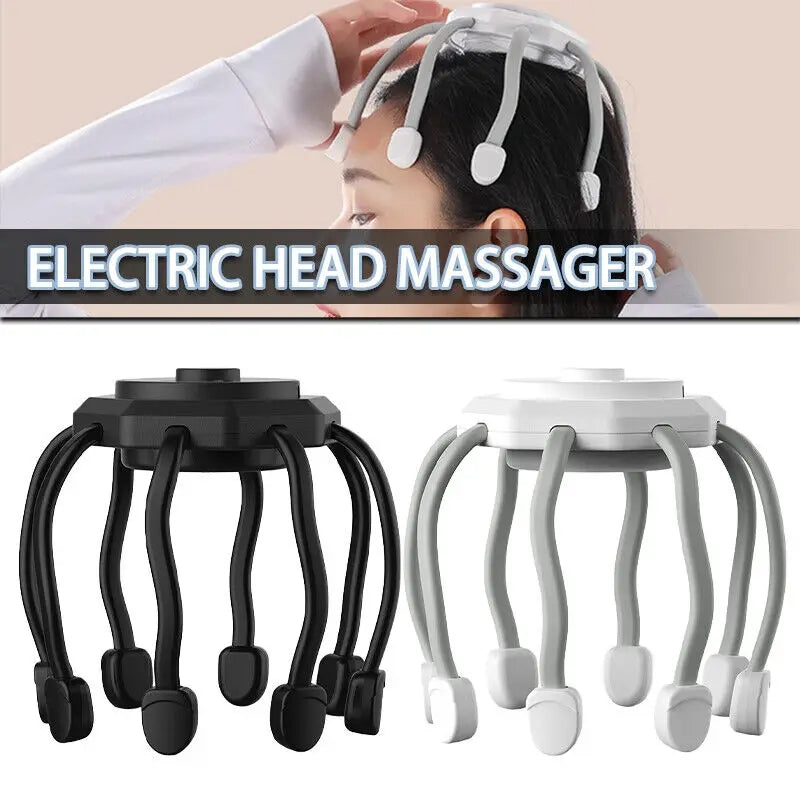 Electric Head Massager Vibration Head Scratcher Octopus Scalp Massage with 3 Modes for Stress Relax Migraine Relief Deep Sleep - LM080 Electric Head Massager Vibration Head Scratcher Octopus Scalp Massage with 3 Modes for Stress Relax Migraine Relief Deep Sleep - LM080