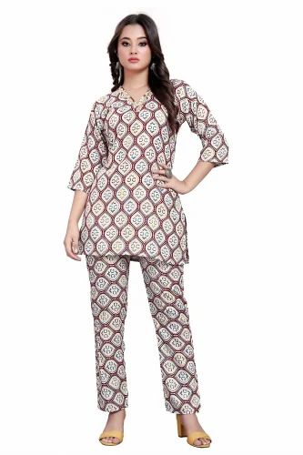 Women's Beautiful Delta Cotton Mix Fabric Printed Night suit Co-Ord Set - VKT600 Women's Beautiful Delta Cotton Mix Fabric Printed Night suit Co-Ord Set - VKT600