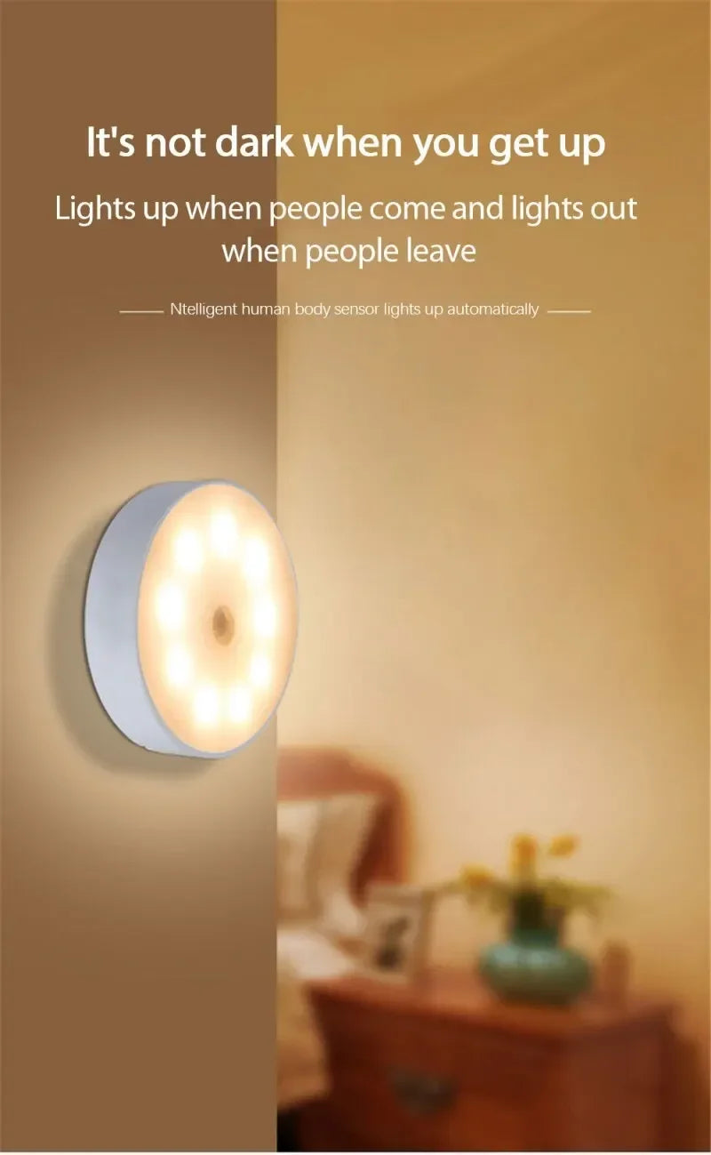 Motion Sensor LED Night Lamp - Home Emergency Automatic Lighting Bedside Table Wardrobe