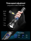XHP90.3 Most Powerful Led Flashlight + COB Li-ion18650 3800mah Battery Rechargeable Tactical Flashlights Torch - Tuzzut.com Qatar Online Shopping