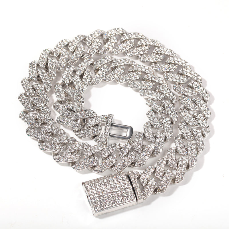 Charm Link Chain Necklace Bracelet Set for Men And Women Jewelry - Silver Colour - Tuzzut.com Qatar Online Shopping