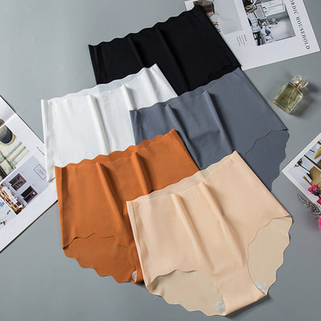 5 Pcs Women Ice Silk Seamless High Waist Panties CN606 - Tuzzut.com Qatar Online Shopping