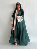 Women's Long Sleeve Floral Abaya 598799 - TUZZUT Qatar Online Shopping