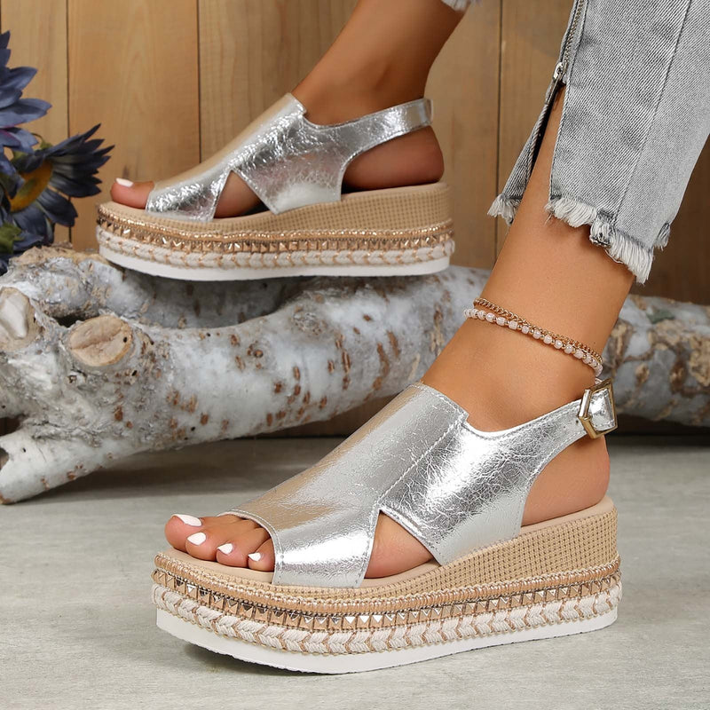 Cork Espadrilles Wedge Sandals WS369 - TUZZUT Qatar Online Shopping