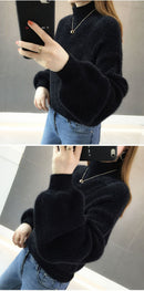 Women's Fashion Thick Mohair Sweaters Loose-fitting - WM0132 - Tuzzut.com Qatar Online Shopping