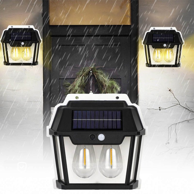 Solar Rechargeable Outdoor Lamp Light - Motion Sensor & Water Resistant (HW 999-2W) - Tuzzut.com Qatar Online Shopping