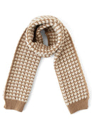 Heart Jacquard Knit Scarf Camel G2111