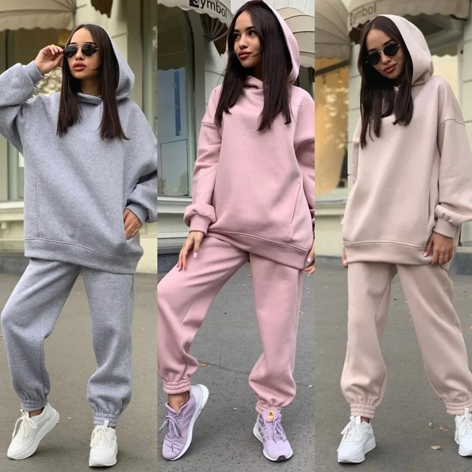 Women's Winter Tracksuit Long Sleeve Hoodie Fashion Outfit 2 Pcs Set - SU924 Women's Winter Tracksuit Long Sleeve Hoodie Fashion Outfit 2 Pcs Set - SU924
