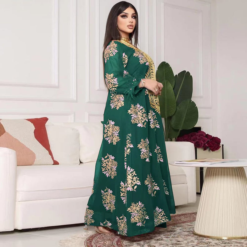 Muslim Dubai Abaya Islamic Clothes For Women Luxury Wedding Party Evening Gown S4609804