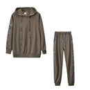 Women's Stripe Tracksuit Hoodie Outfit 2 Pcs Set -Q093 9626 - Tuzzut.com Qatar Online Shopping