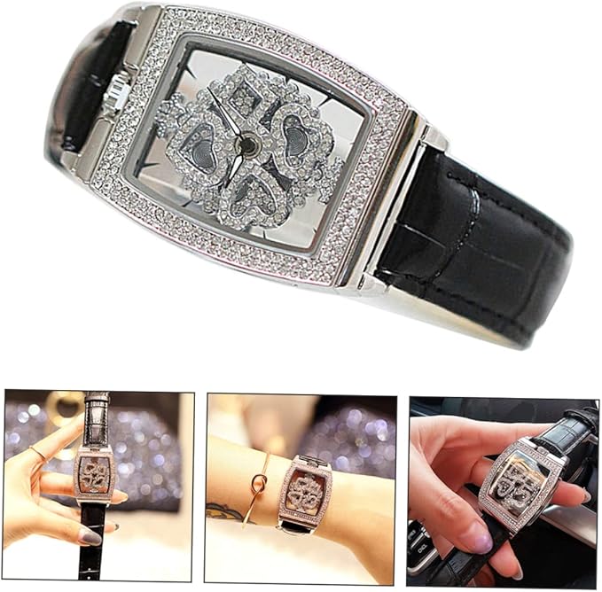 Luxury Rotating Pearl and Diamonds Watch W1701 - TUZZUT Qatar Online Shopping