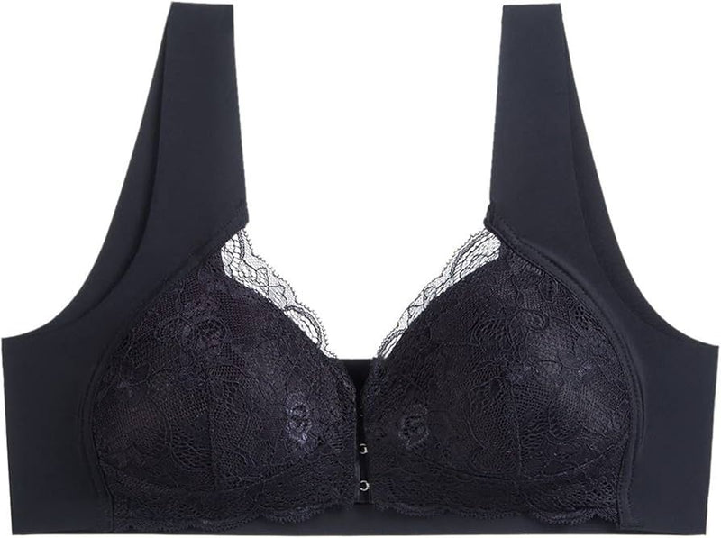 Women's Front Closure Bra Seamless Lace Bra Soft Cups Wireless Everyday Bras  B8811 - TUZZUT Qatar Online Shopping