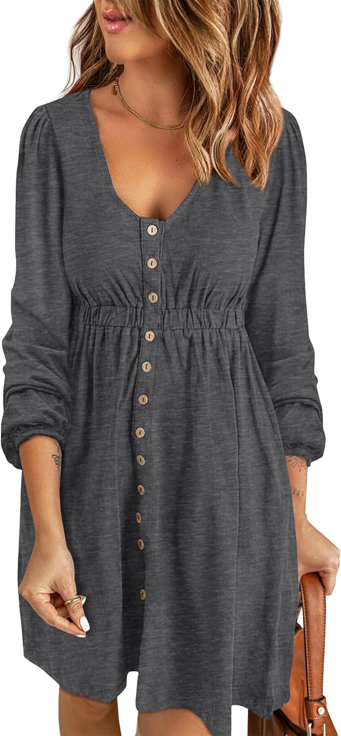 Women Sleeveless Summer Dress Crewneck Ribbed Knit High Waist Cute Ruffle Swing Flowy Beach Sun Mini Tank Short Dresses   B394301 - TUZZUT Qatar Online Shopping