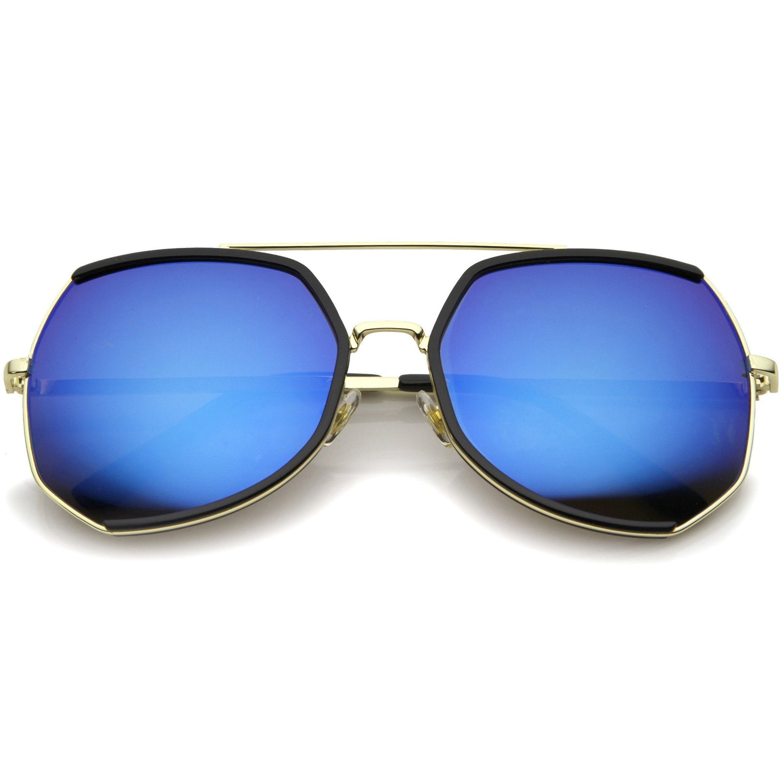 Oversize Angular Mirrored Lens Aviator Sunglasses S96304 Oversize Angular Mirrored Lens Aviator Sunglasses S96304