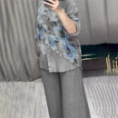 2 Pcs Women's Long Sleeve Floral Shirt Sets 573466 - TUZZUT Qatar Online Shopping