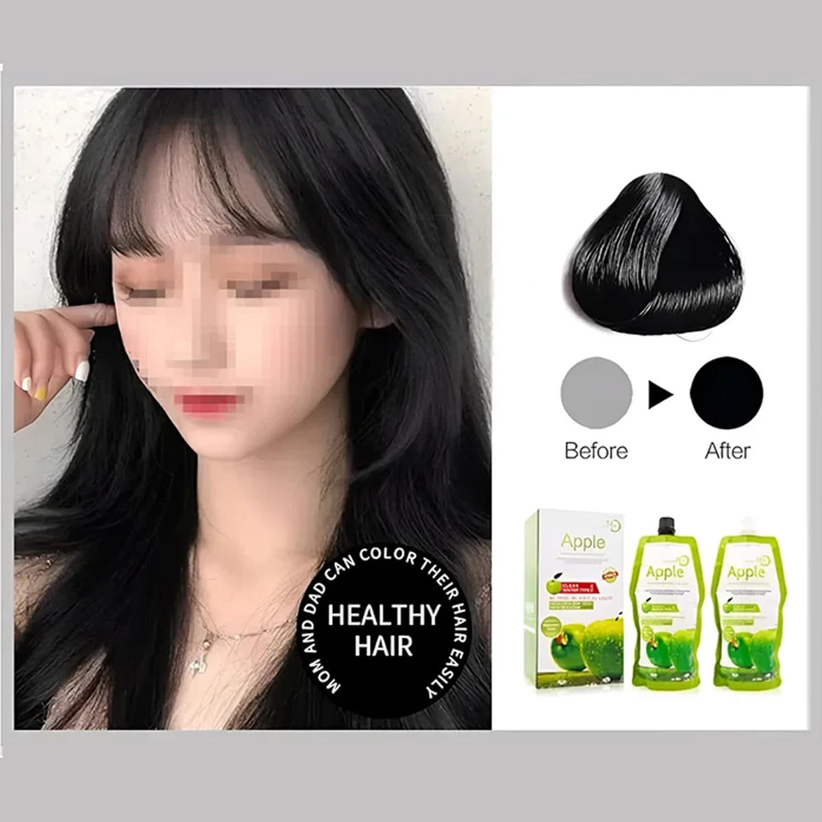 Apple 96 Natural Black Hair Dye Ammonnia Free Hair Colour Cream (500ml* 2) Pack Apple 96 Natural Black Hair Dye Ammonnia Free Hair Colour Cream (500ml* 2) Pack