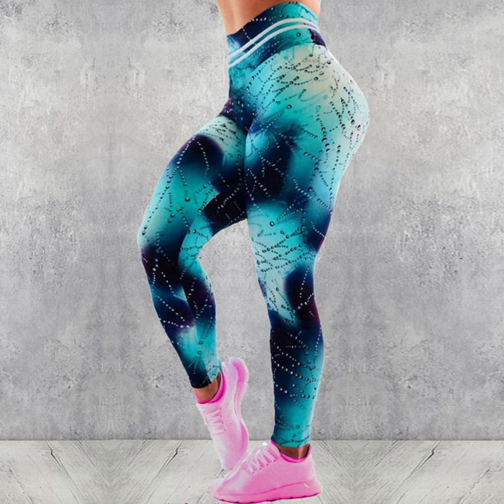 Women's Casual Slim Iridescent Reflective Material Printed Fitness Leggings S S1273407 Women's Casual Slim Iridescent Reflective Material Printed Fitness Leggings S S1273407